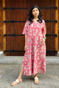 Handblock printed cotton dress