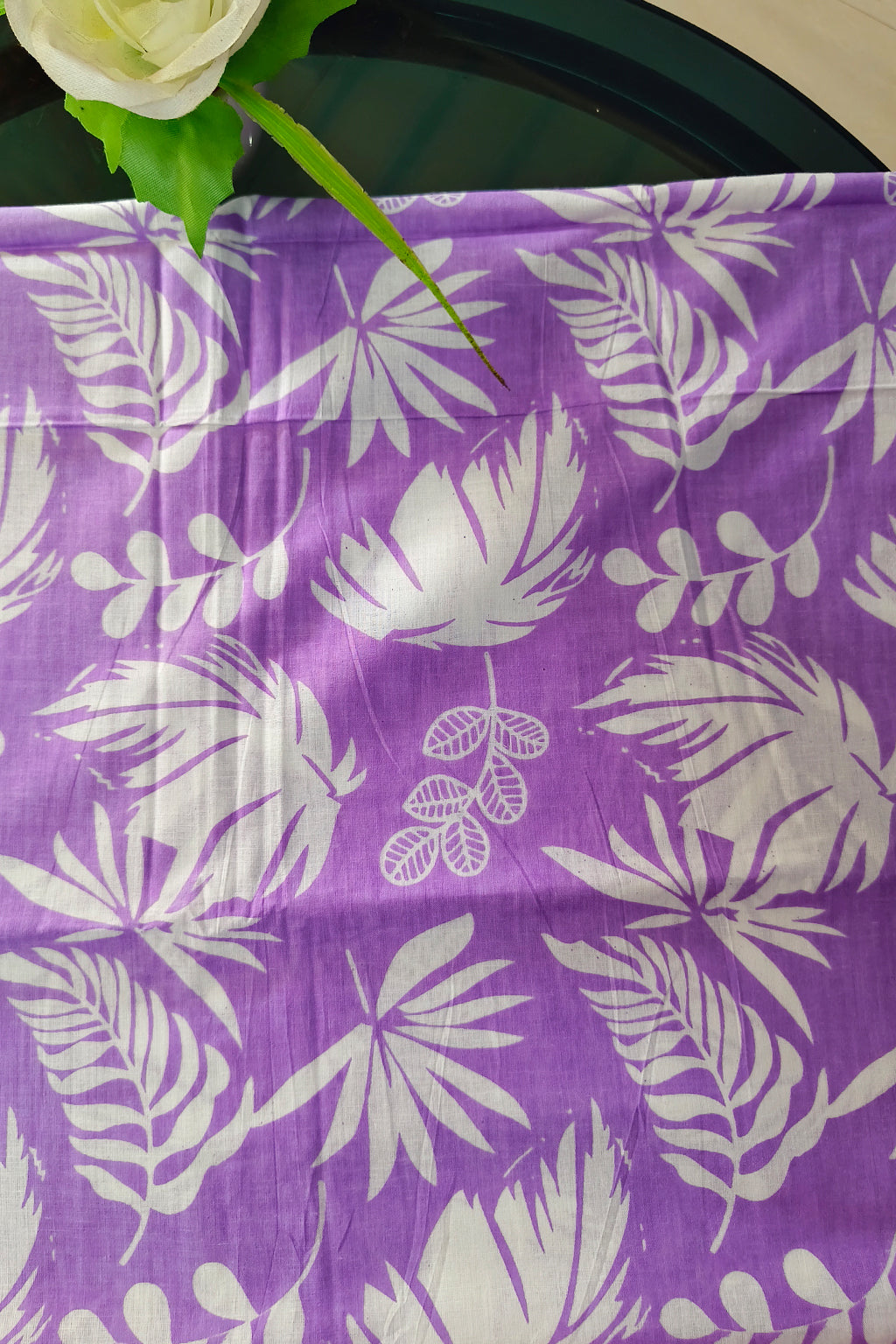 Lavender printed cotton fabric