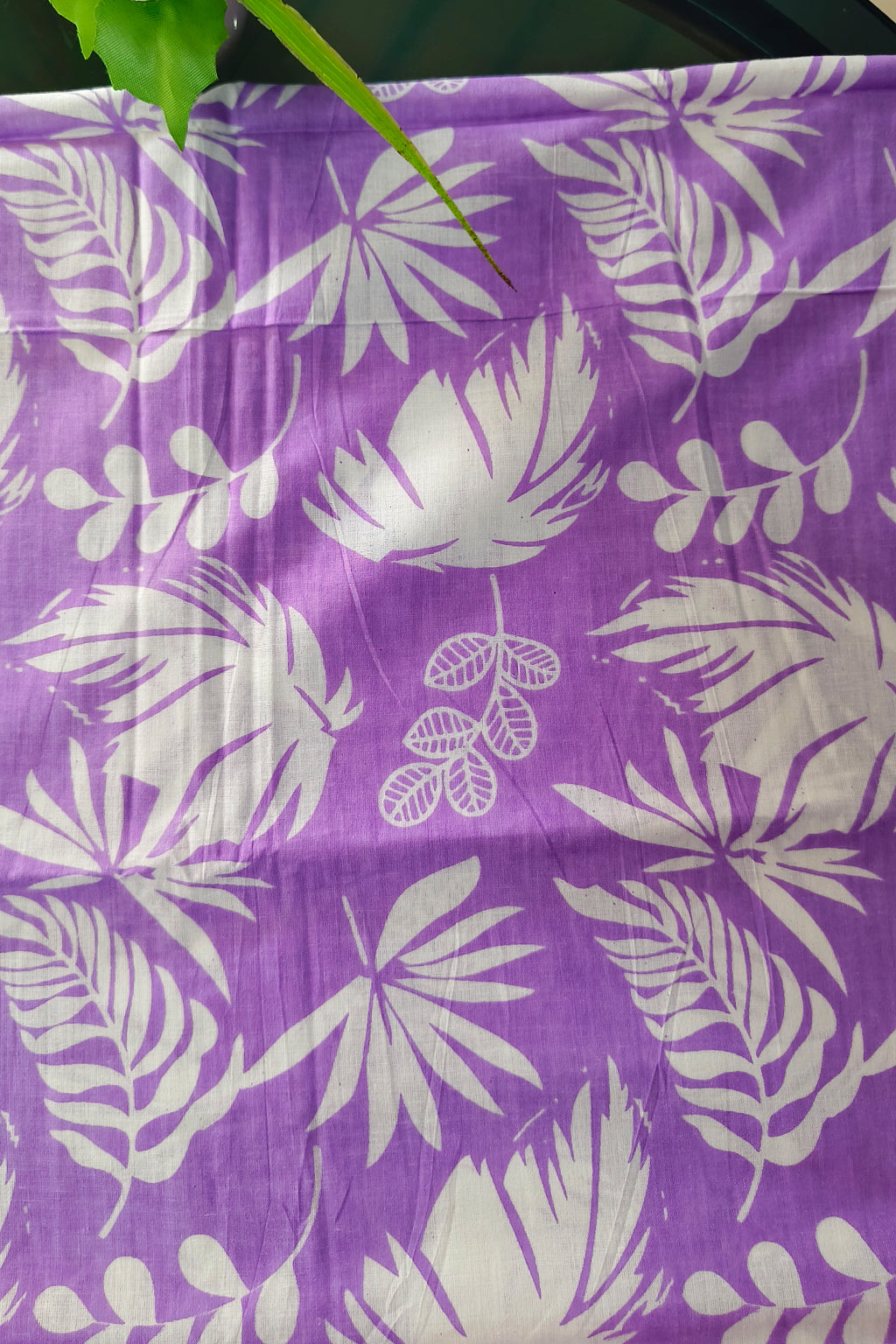 Lavender printed cotton fabric