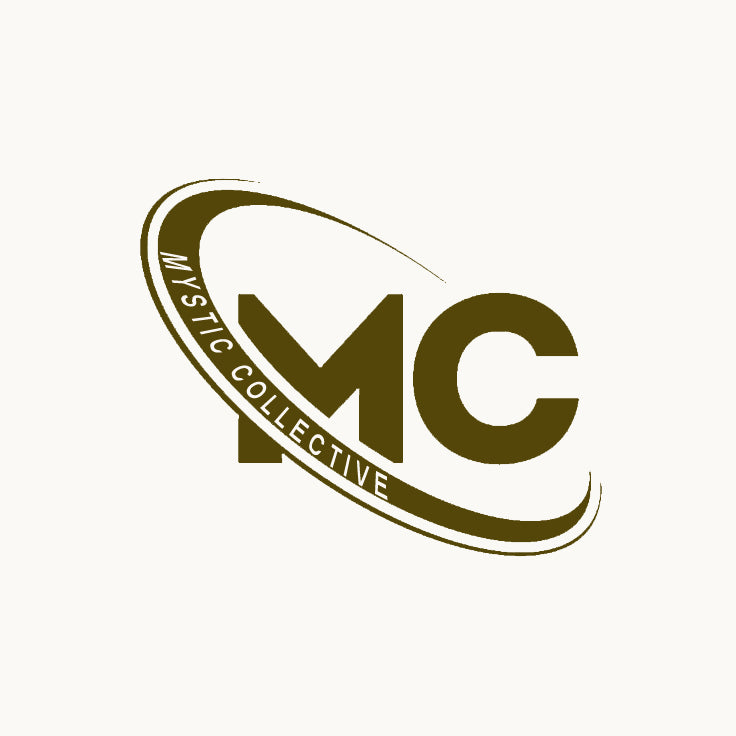 A stylized logo featuring large bold letters 'MC' inside an oval swoosh with the words 'MYSTIC COLLECTIVE' curved along the left side, shown on a plain light background.