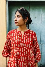 Machli printed cotton kurta