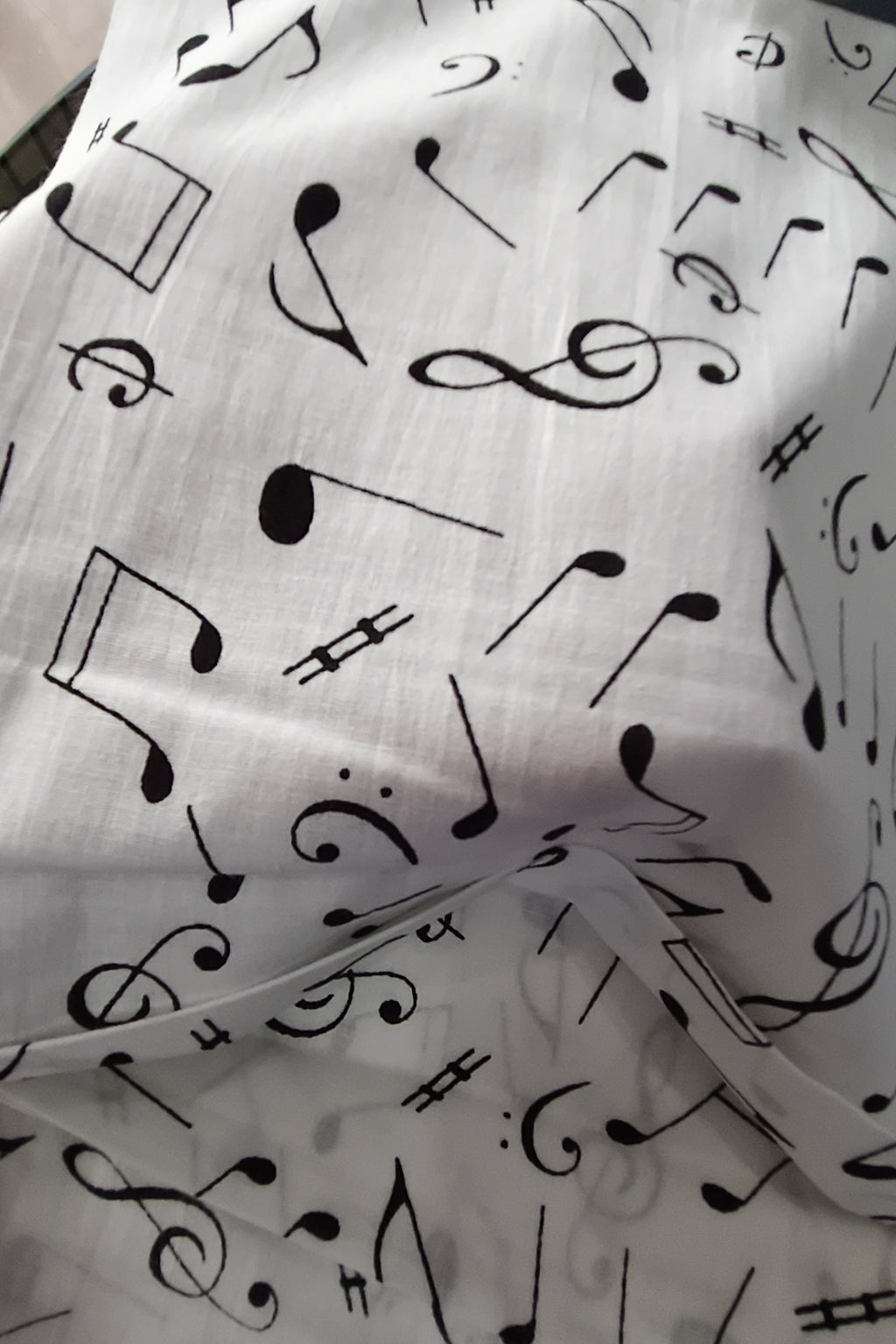 Off white printed cotton fabric