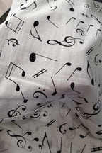 Off white printed cotton fabric