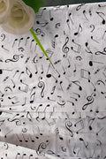 Off white printed cotton fabric