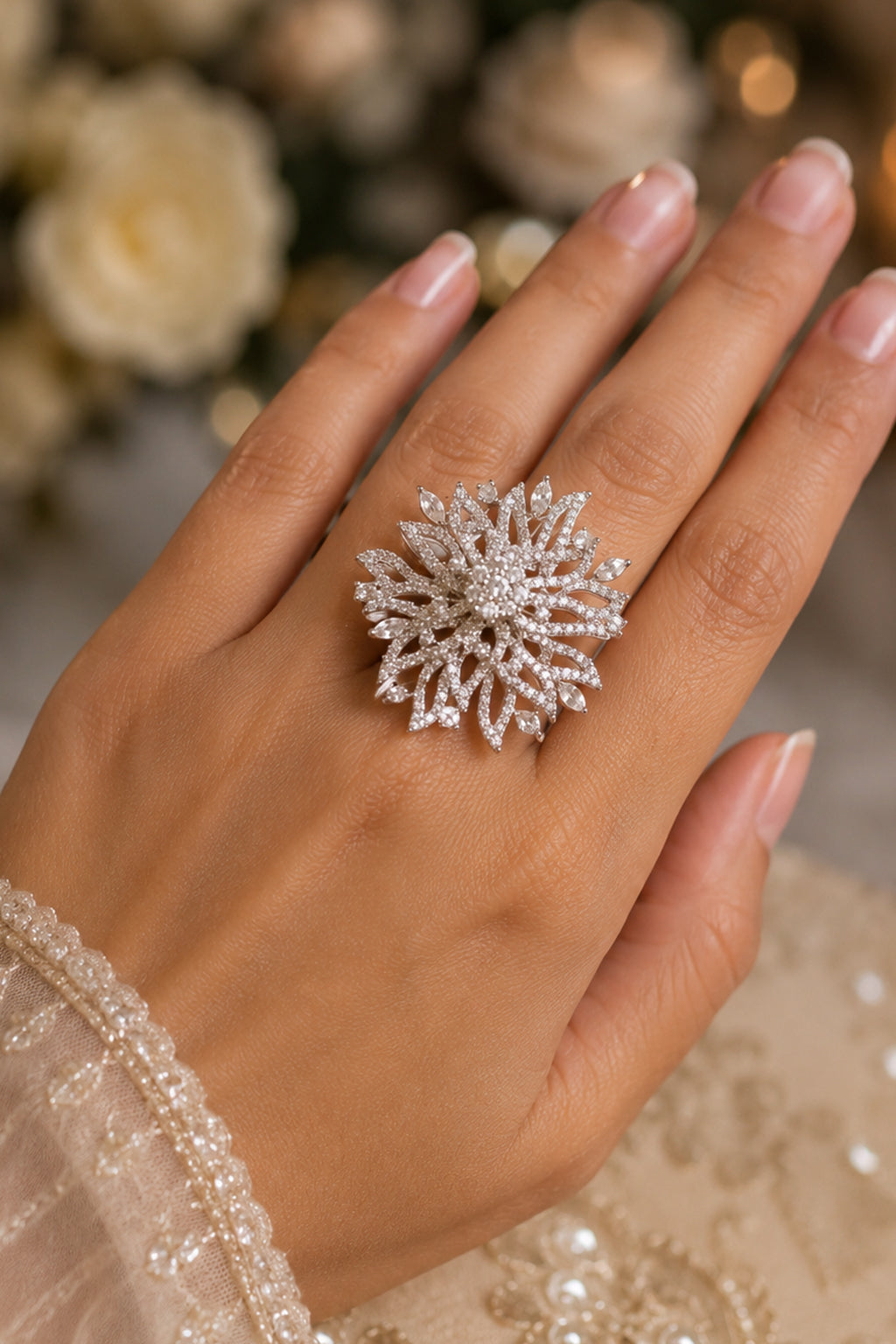White stone ring