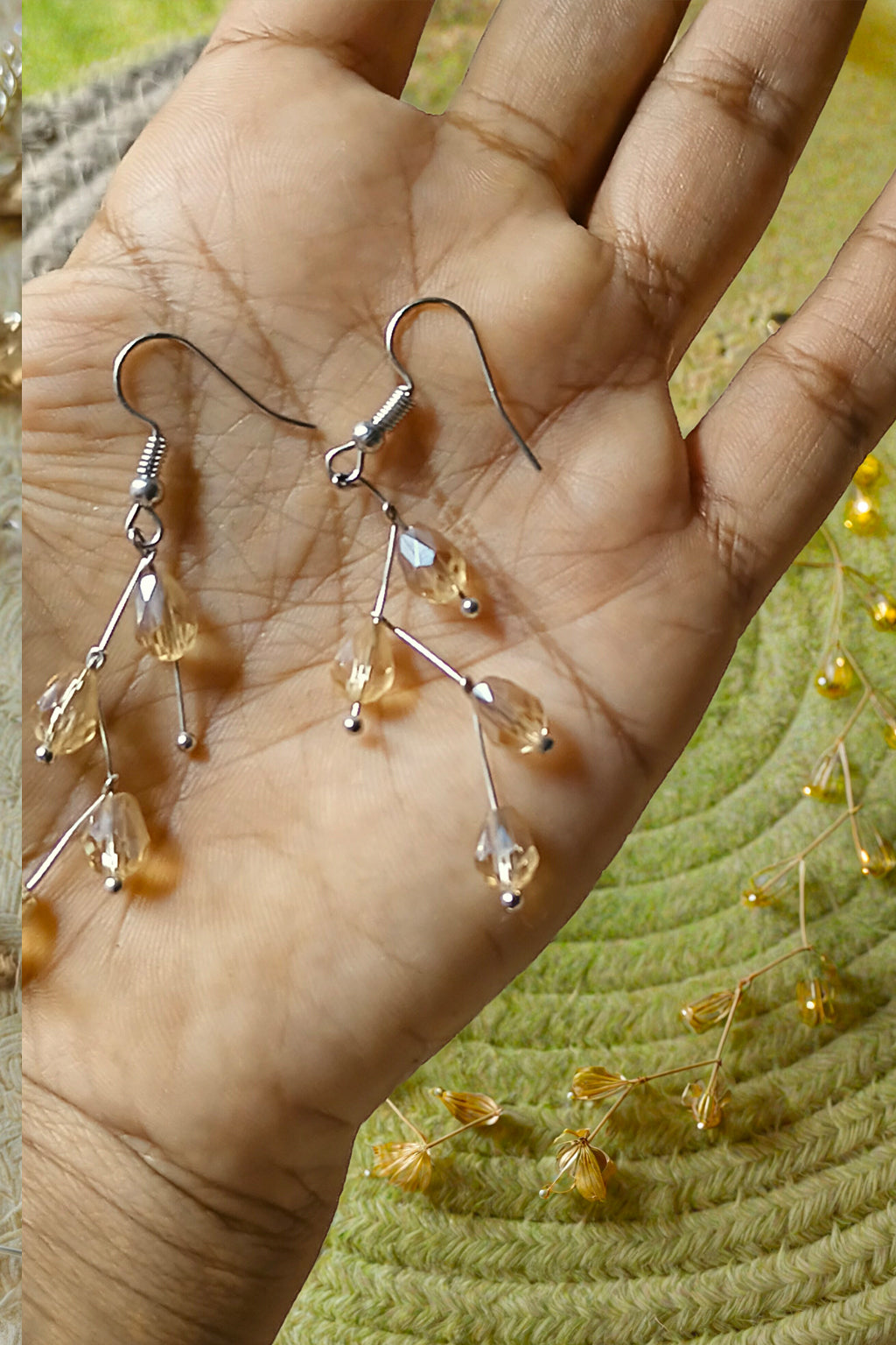 Peach beaded necklace set