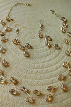 Peach beaded necklace set
