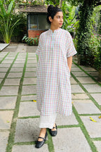 Madras soft cotton checkered dress
